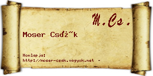 Moser Csák névjegykártya